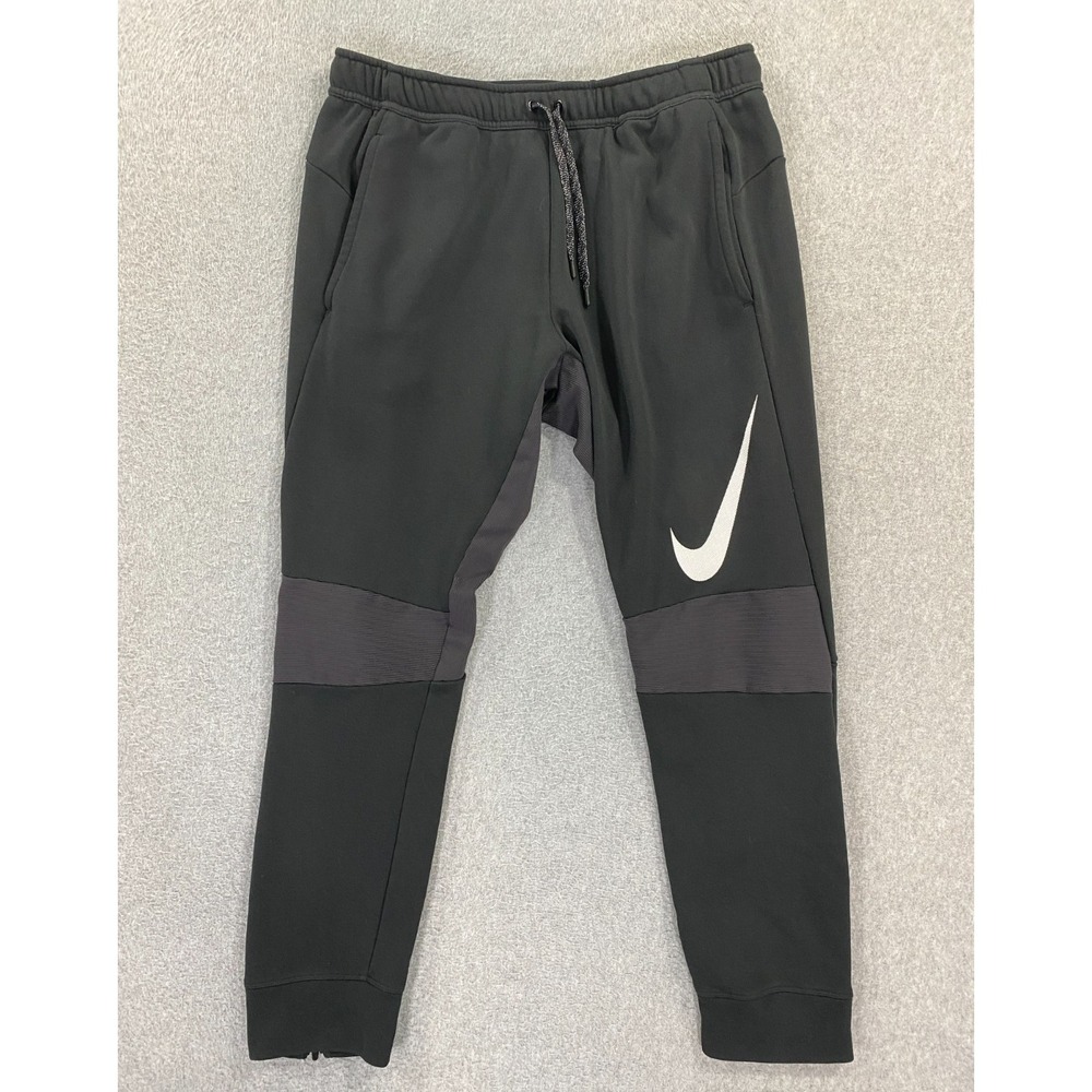 Nike Dri Fit Training‎ Pants Men's XL Black Slim Tapered Swoosh GX Gym Workout